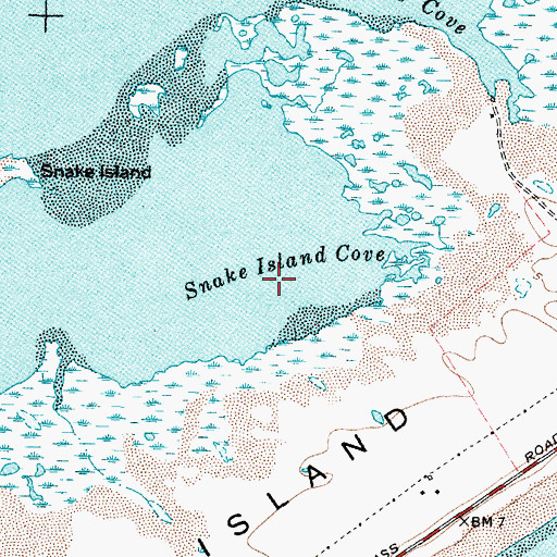 Topographic Map of Snake Island Cove, TX