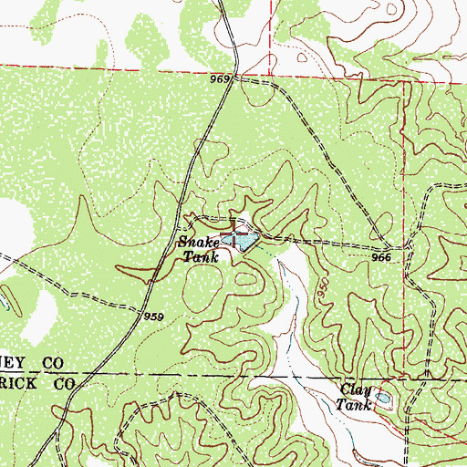 Topographic Map of Snake Tank, TX