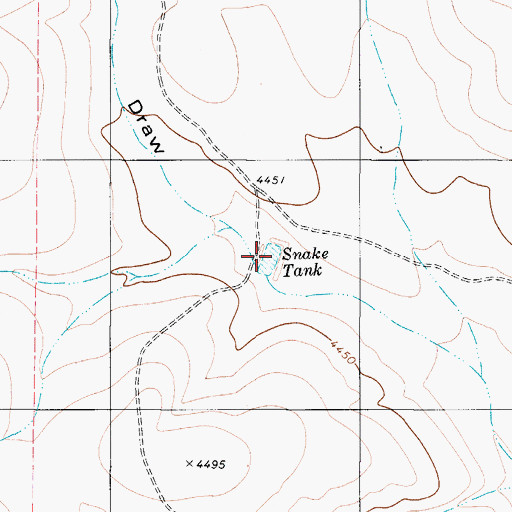 Topographic Map of Snake Tank, TX