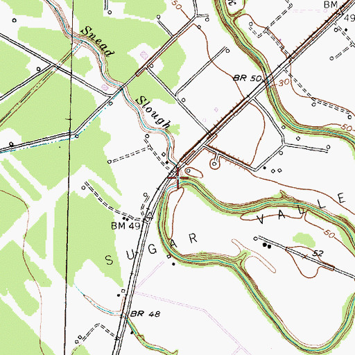 Topographic Map of Snead Slough, TX