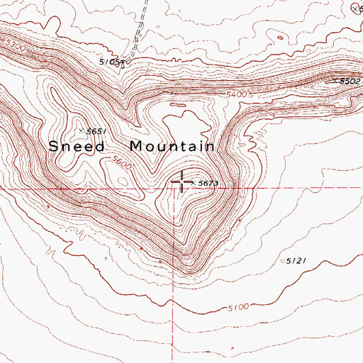 Topographic Map of Sneed Mountain, TX