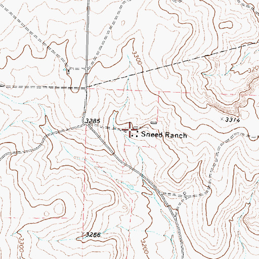 Topographic Map of Sneed Ranch, TX