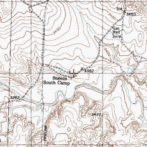 Topographic Map of Sneeds South Camp, TX