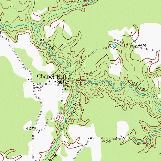 Topographic Map of Snell Creek, TX