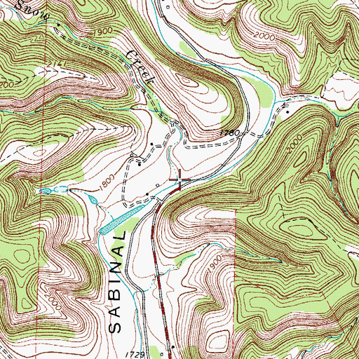 Topographic Map of Snow Creek, TX
