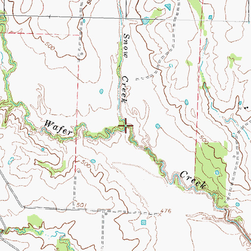 Topographic Map of Snow Creek, TX