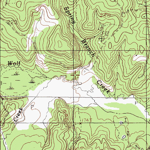 Topographic Map of Snowden Spring Branch, TX