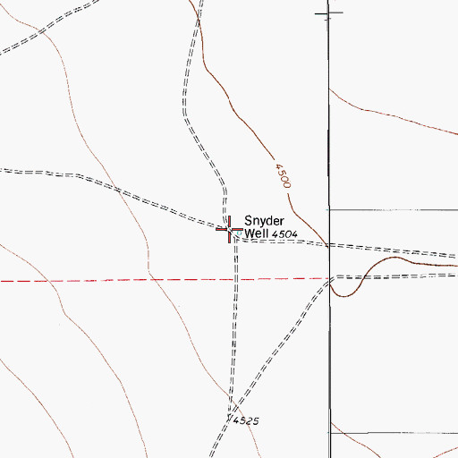 Topographic Map of Snyder Well, TX