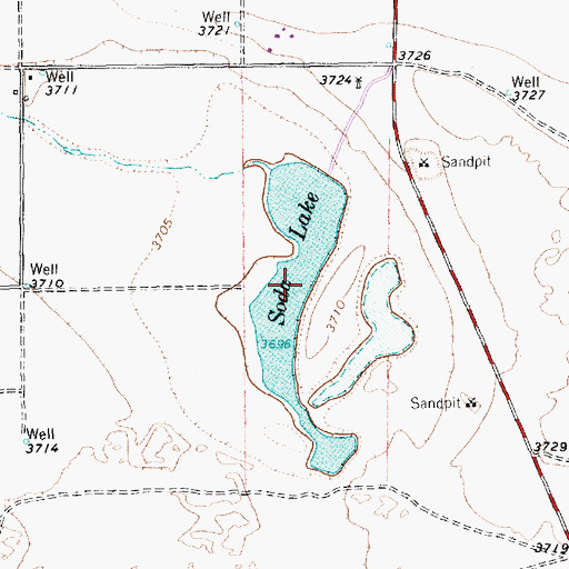 Topographic Map of Soda Lake, TX
