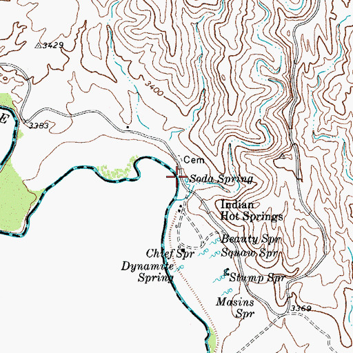 Topographic Map of Soda Spring, TX