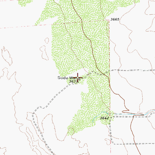 Topographic Map of Soda Well, TX