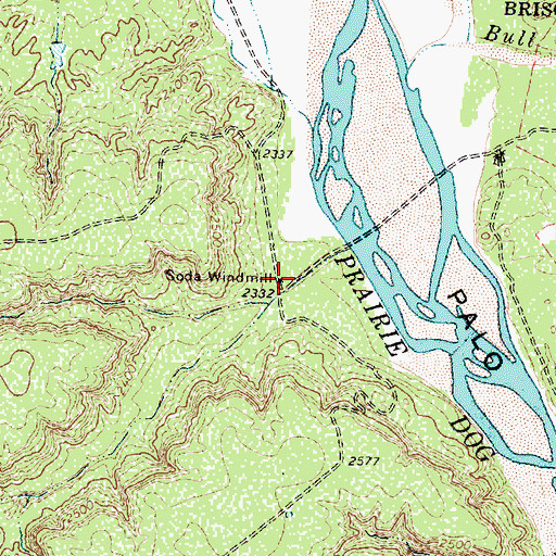 Topographic Map of Soda Windmill, TX