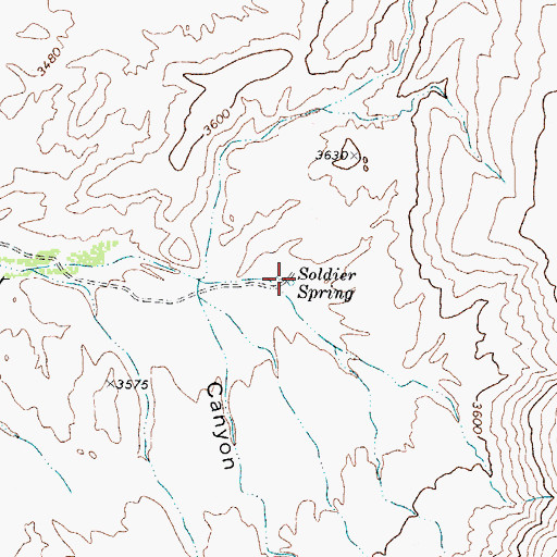 Topographic Map of Soldier Spring, TX