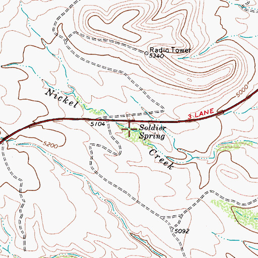 Topographic Map of Soldier Spring, TX