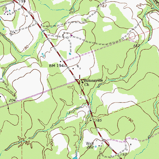Topographic Map of Solonsville Church, TX