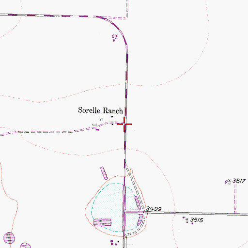 Topographic Map of Sorelle Ranch, TX