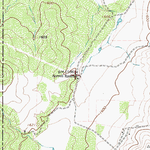 Topographic Map of Sorrell Ranch, TX