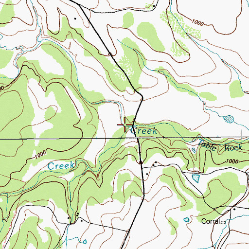 Topographic Map of Sorrells Creek, TX