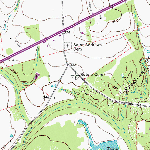 Topographic Map of Sotelo Cemetery, TX
