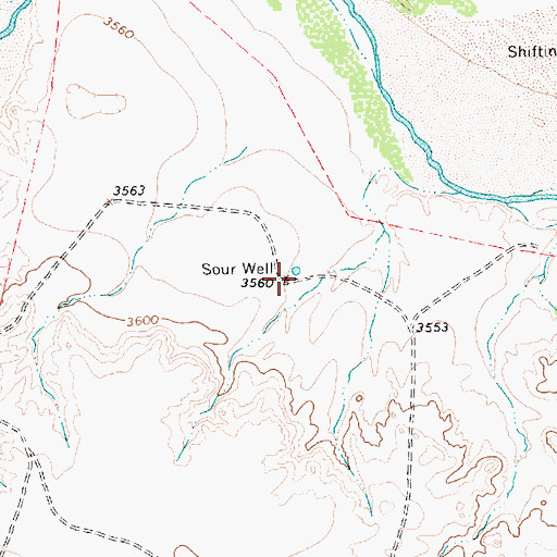 Topographic Map of Sour Well, TX