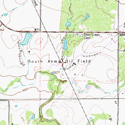 Topographic Map of South Acme Oil Field, TX
