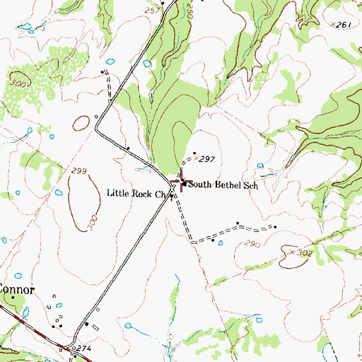 Topographic Map of South Bethel School, TX