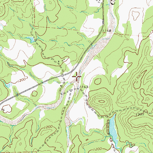 Topographic Map of South Branch Coal Creek, TX