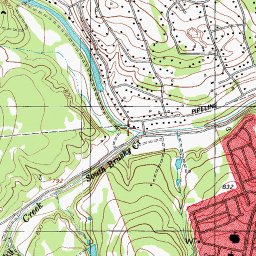 Topographic Map of South Brushy Creek, TX
