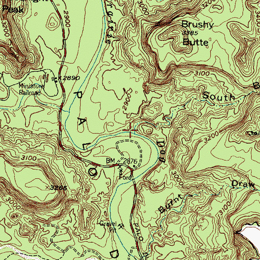 Topographic Map of South Brushy Draw, TX