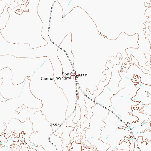 Topographic Map of South Cactus Windmill, TX