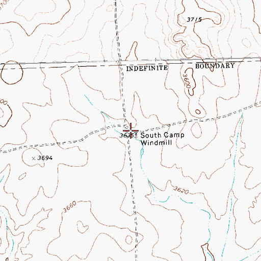 Topographic Map of South Camp Windmill, TX