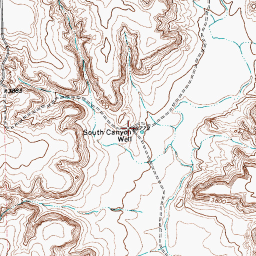 Topographic Map of South Canyon Well, TX