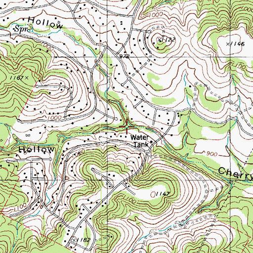 Topographic Map of South Cherry Hollow, TX