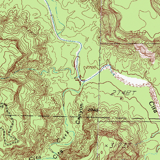 Topographic Map of South Cita Creek, TX