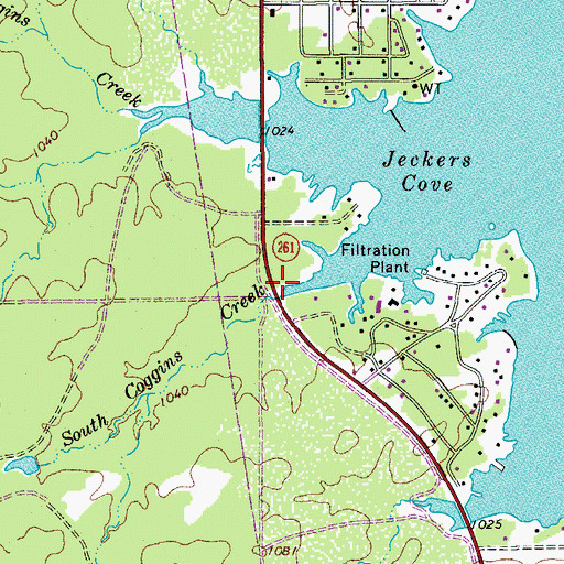 Topographic Map of South Coggins Creek, TX