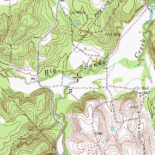 Topographic Map of South Creek, TX