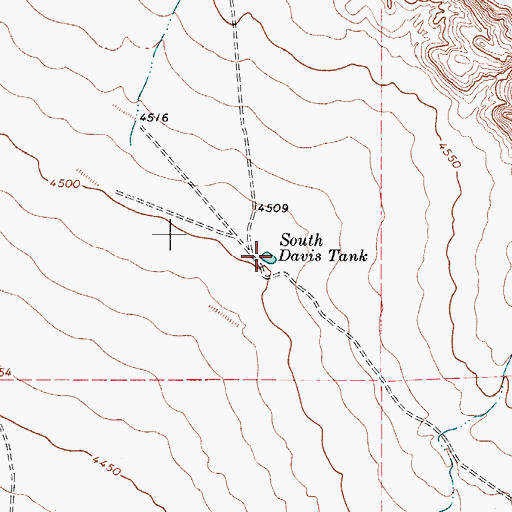 Topographic Map of South Davis Tank, TX