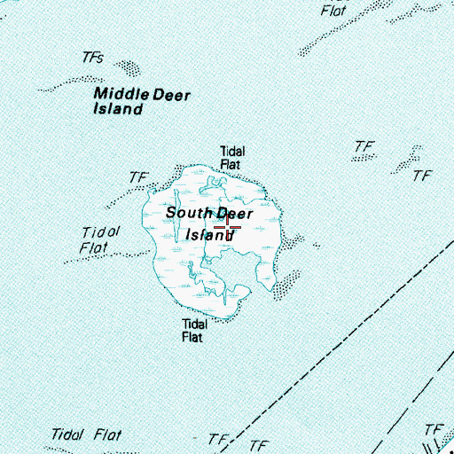Topographic Map of South Deer Island, TX