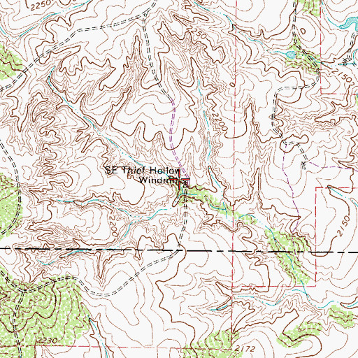 Topographic Map of South East Thief Hollow Windmill, TX