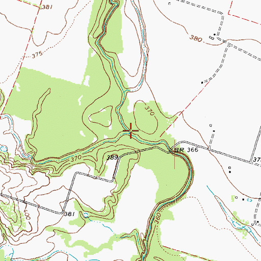 Topographic Map of South Elm Creek, TX