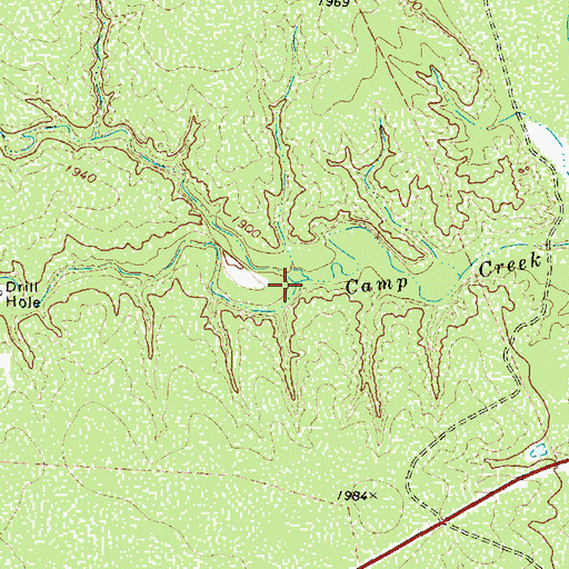 Topographic Map of South Fork Camp Creek, TX