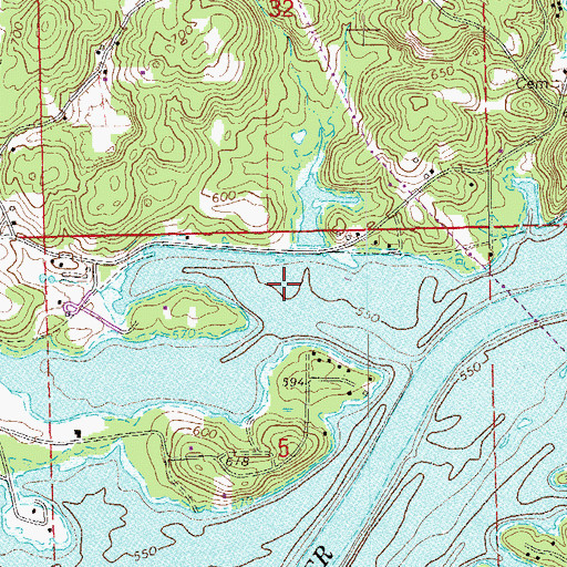 Topographic Map of Chestnut Cove, AL