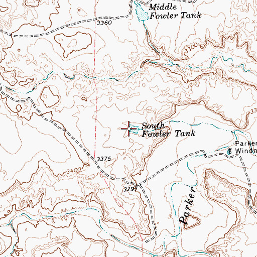 Topographic Map of South Fowler Tank, TX