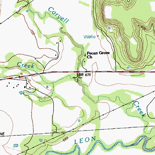 Topographic Map of South Greenbriar Creek, TX