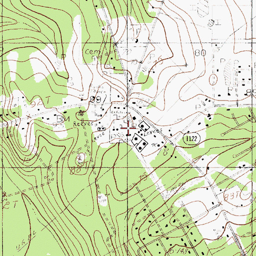 Topographic Map of South Hampton Oil and Gas Field, TX