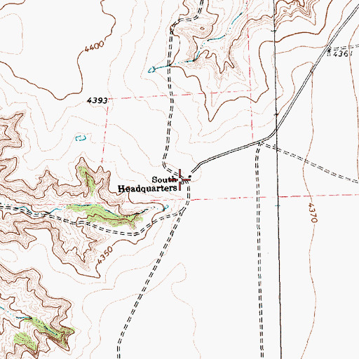 Topographic Map of South Headquarters, TX