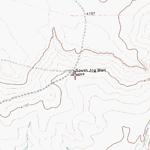Topographic Map of South Jog Well, TX