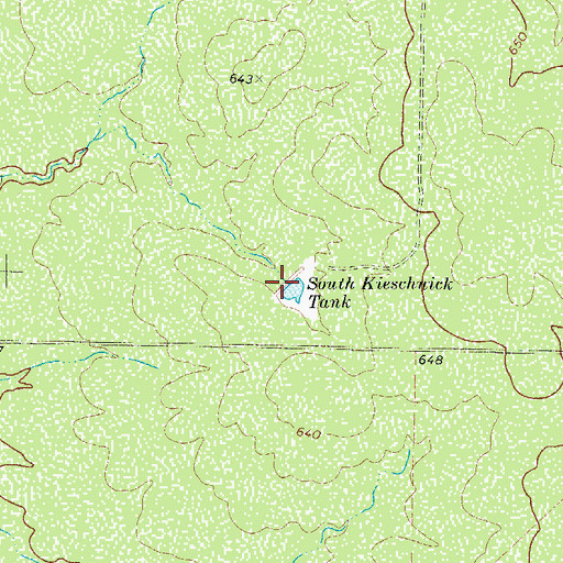 Topographic Map of South Kieschnick Tank, TX