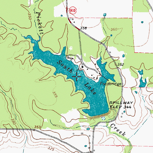 Topographic Map of South Lake, TX