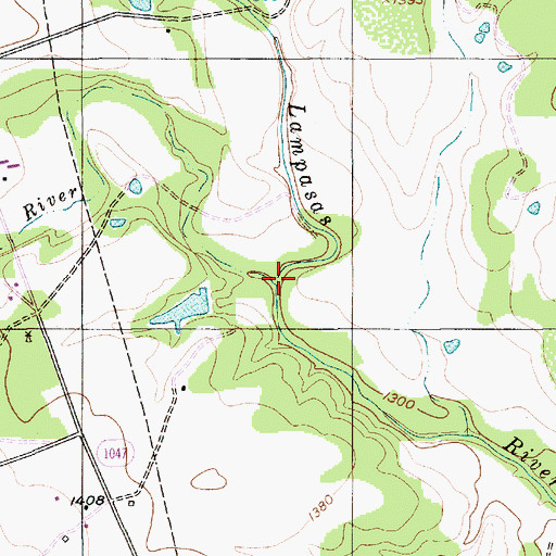 Topographic Map of South Lampasas River, TX